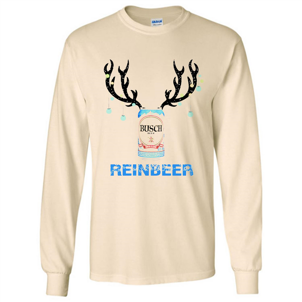 Busch Reinbeer Funny Beer Reindeer Christmas Sweatshirt - Long Sleeve T-Shirt