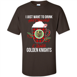 I Just Want To Drink Hot Chocolate & Watch Vegas Golden Knights Ugly Christmas Sweater PINGPONG