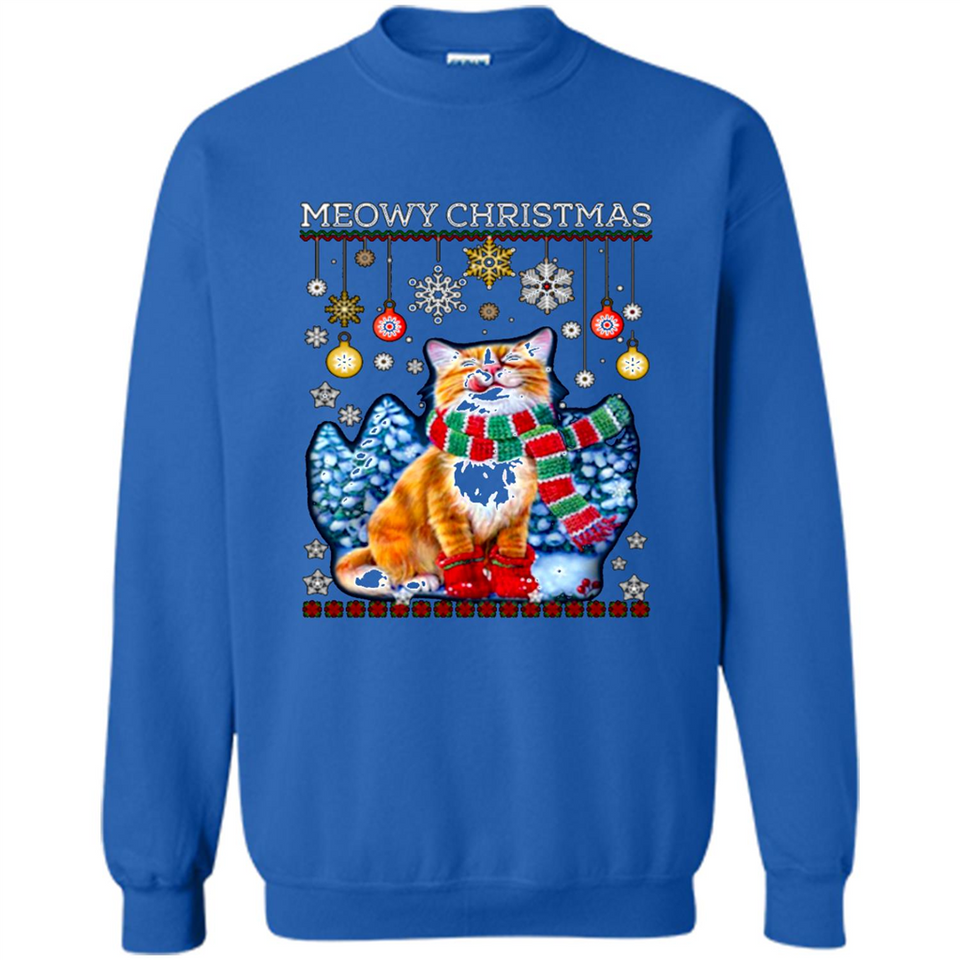 Meowy Christmas Ugly Funny Cats Lover PINGPONG