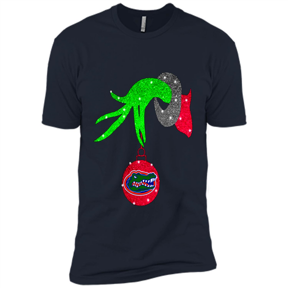 GRINCH HAND HOLDING FLORIDA GATORS GLITTER CHRISTMAS PINGPONG