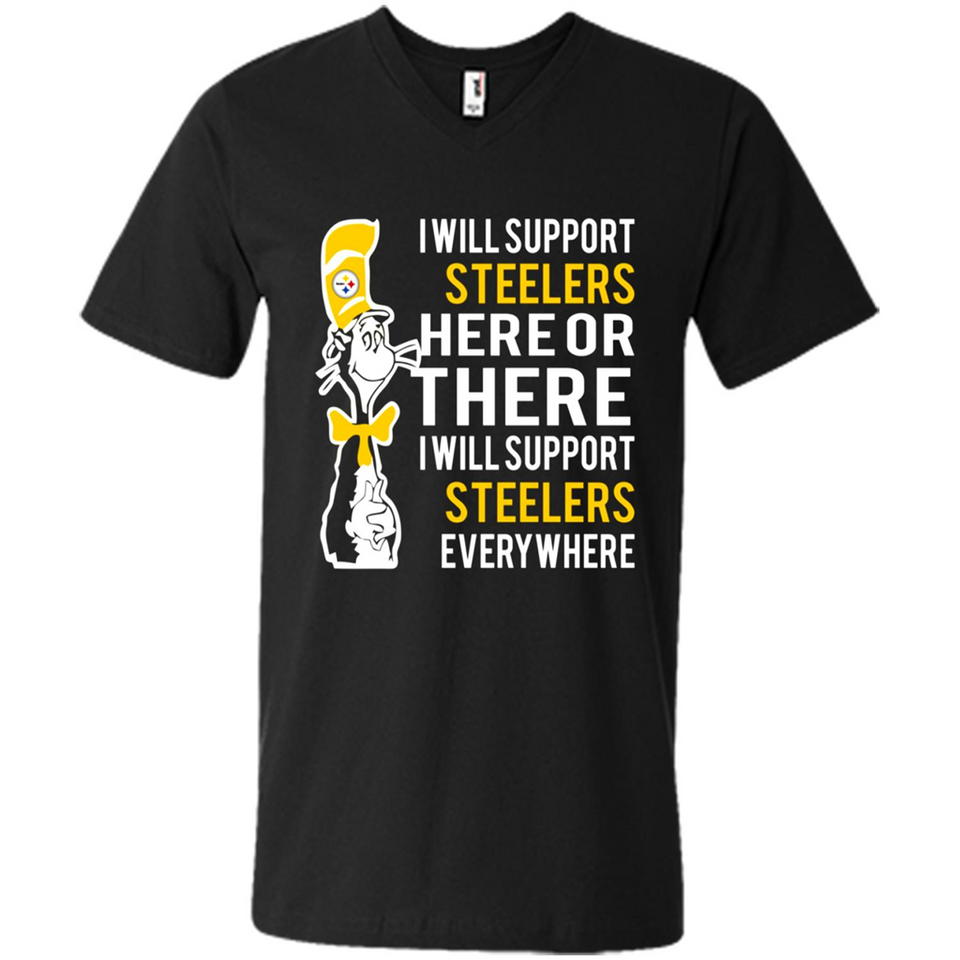 Shirt For Dr Seuss Cat And Pittsburgh Steelers Fans - Men's V-Neck