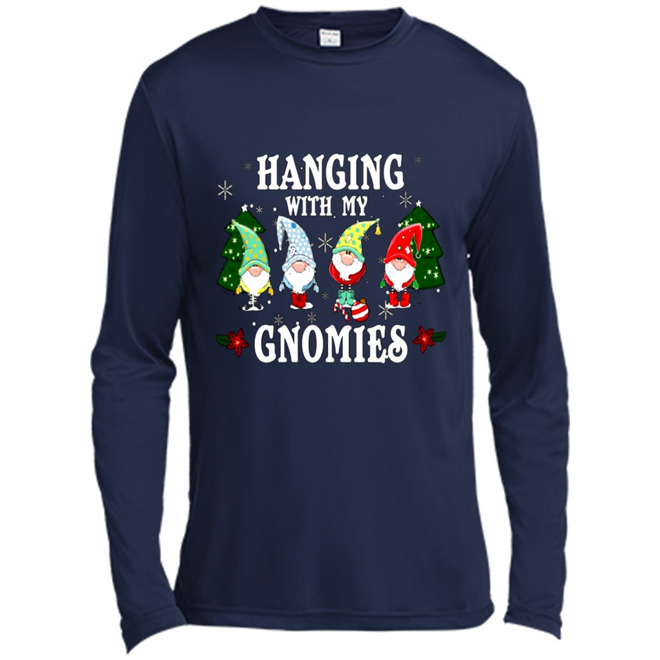 Christmas Garden Gnome Hanging With My Gnomies Shirt Sweater - Canvas Long Sleeve T-Shirt