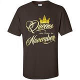 Queens Are Born In November Golden T-Shirt