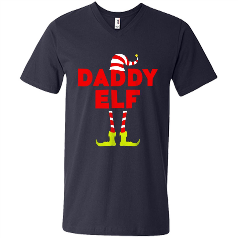 Mens Daddy Elf T-Shirt Funny Matching Christmas Costume - Men's V-Neck