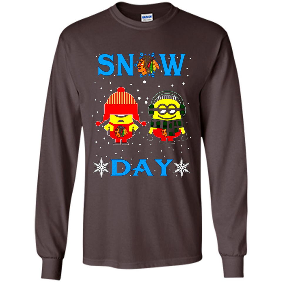 Snow Day Shirt For Chicago Blackhawks Vs Minion Fans pingpong