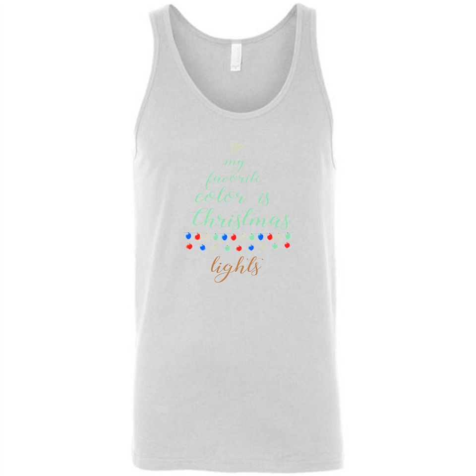 My Favorite Color is Christmas Lights Xmas Sporty T-Shirt - Canvas Unisex Tank