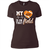 Oklahoma State Cowboys Football My Heart is on that Field - Ladies' Boyfriend T-Shirt