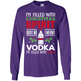 Christmas Gift Shirt Christmas Spirit Vodka Santa - Long Sleeve T-Shirt