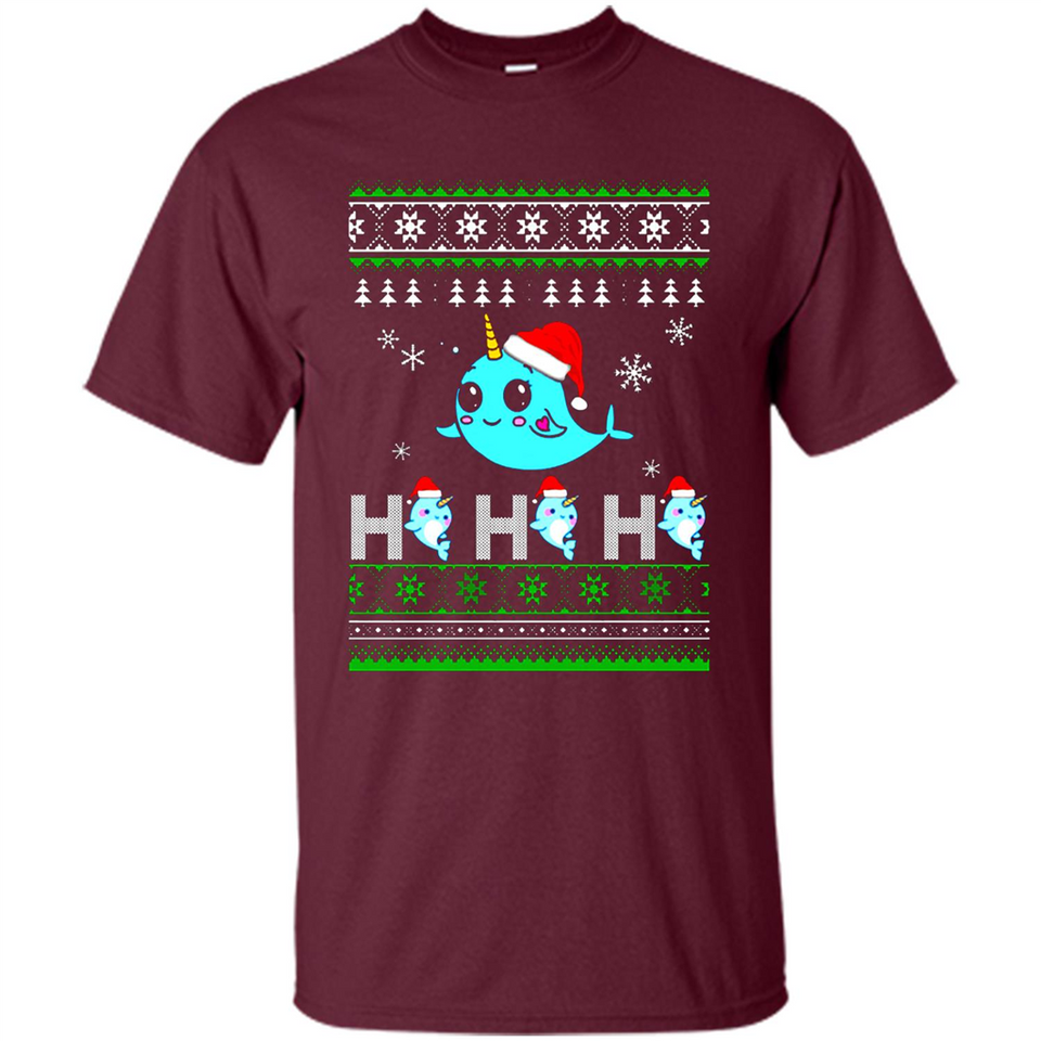 Narwhal christmas sweatshirt hoodie long PINGPONG - Shirt