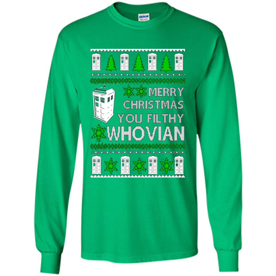 Merry Christmas You Filthy Whovian ugly sweater PINGPONG