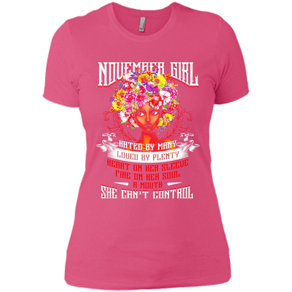 November Girl Flower - Ladies' Boyfriend T-Shirt