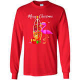 Flamingo Christmas Shirt, Merry Christmas Shirt , Flamingo - Long Sleeve T-Shirt