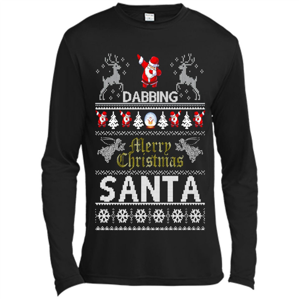 Dabbing Santa Ugly Christmas - Canvas Long Sleeve T-Shirt
