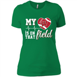 Wisconsin Badgers Football My Heart is on that Field - Ladies' Boyfriend T-Shirt