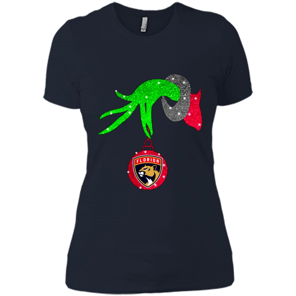 GRINCH HAND HOLDING FLORIDA PANTHERS GLITTER CHRISTMAS PINGPONG