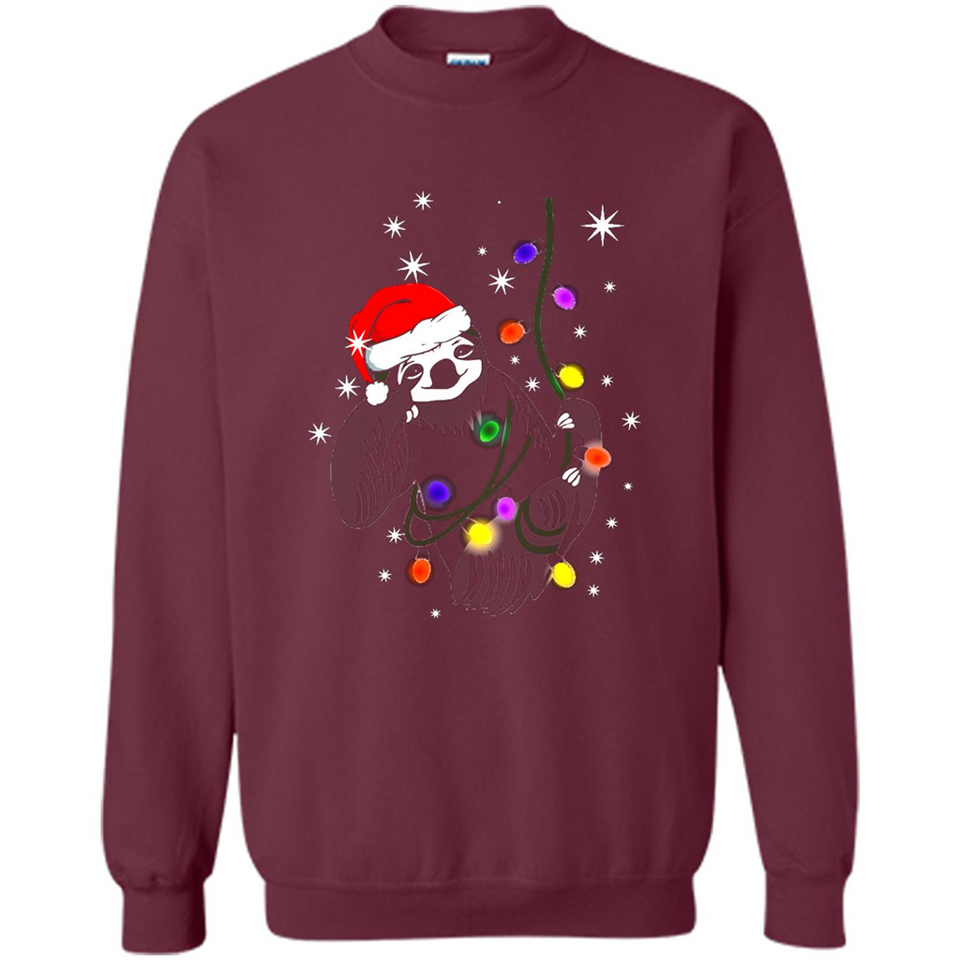Cute Christmas Choloepus Sloth Santa Led Light Mug - Sweatshirt