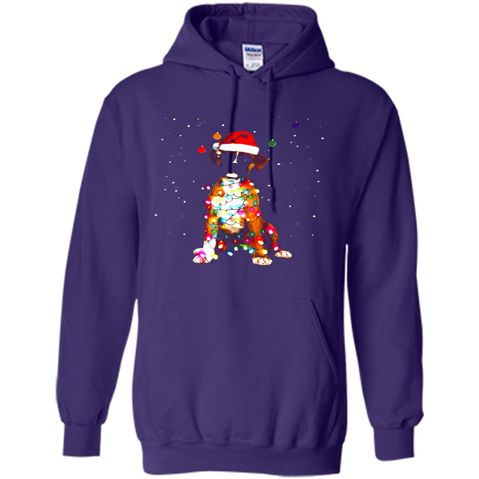 Christmas Lights Boxer Dog Funny Xmas Sweatshirt - Hoodie