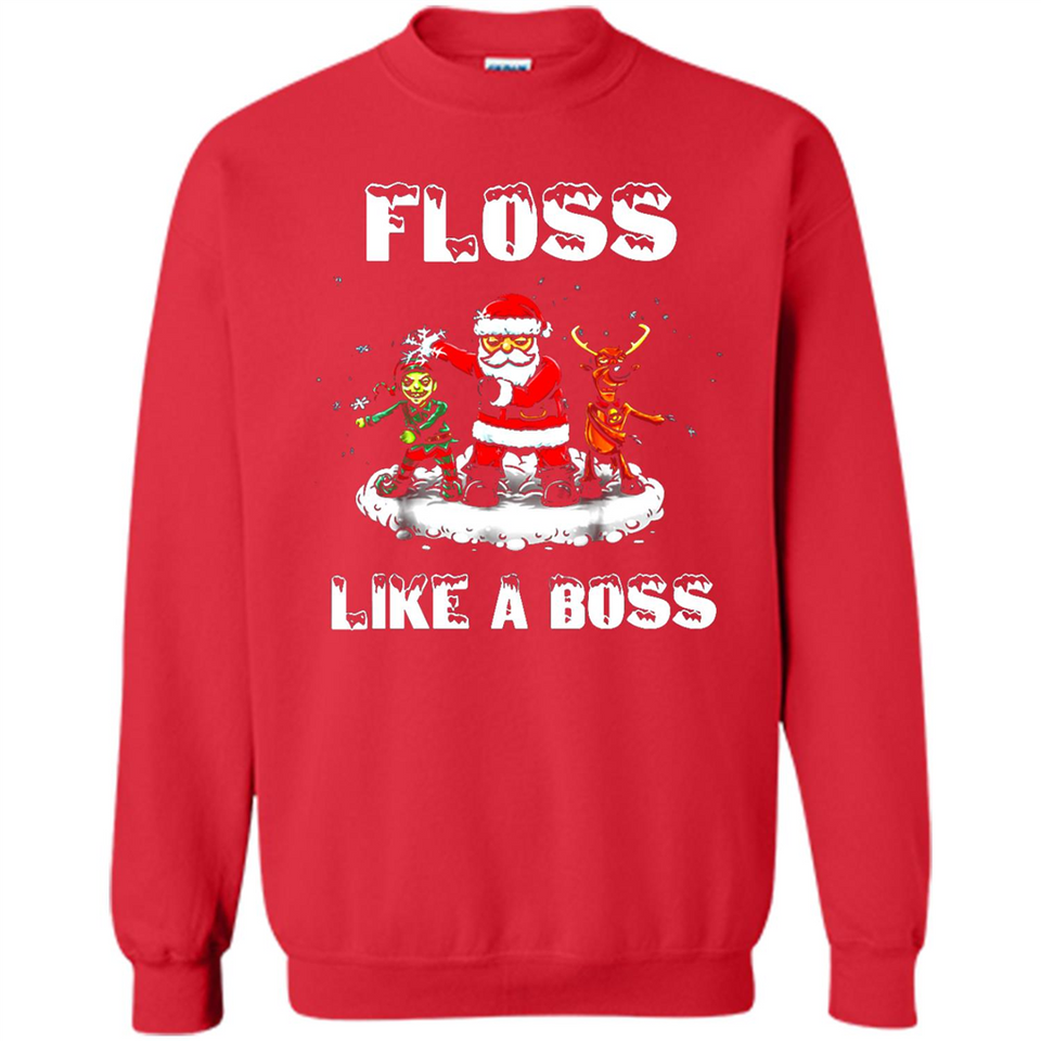 Floss Like A Boss Santa Flossing Dance Funny - Sweatshirt