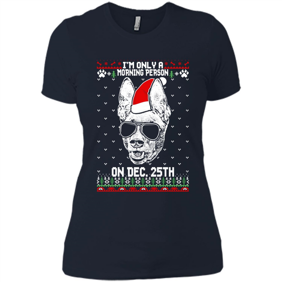 Morning Person Pharaoh Hound Funny Xmas - Ladies' Boyfriend T-Shirt