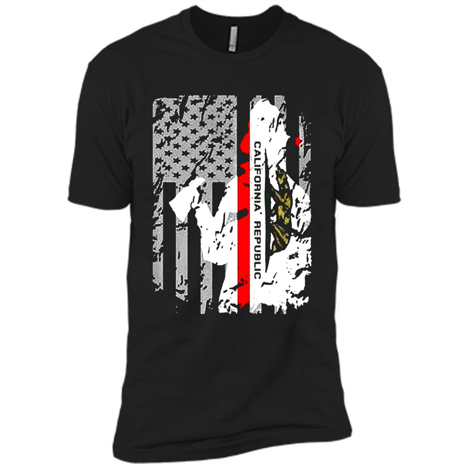 Paradise California Firefighter Thin Red Line Funds Youth T-Shirt PINGPONG - Premium Short Sleeve T-Shirt