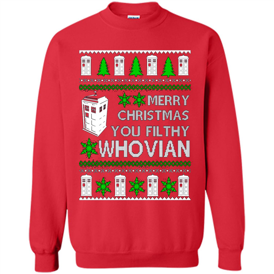 Merry Christmas You Filthy Whovian ugly sweater PINGPONG