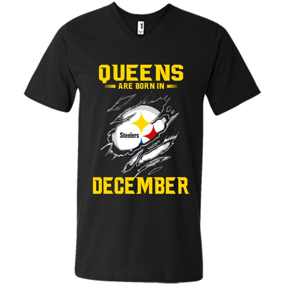 Queens Are Born In December - Pittsburgh Steelers Football - Men's V-Neck