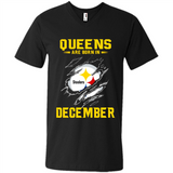 Queens Are Born In December - Pittsburgh Steelers Football - Men's V-Neck