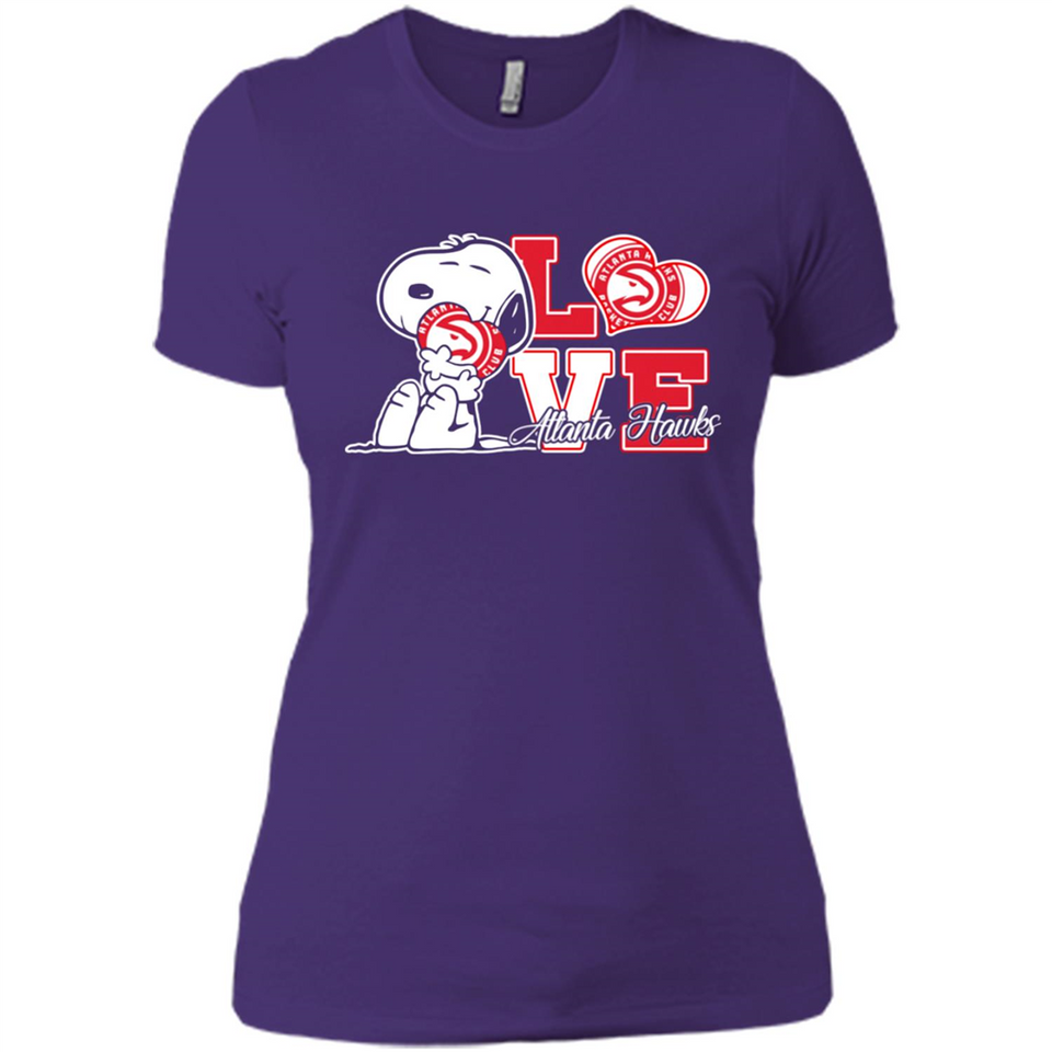 Snoopy loves NBA Atlanta Hawks - Ladies' Boyfriend T-Shirt