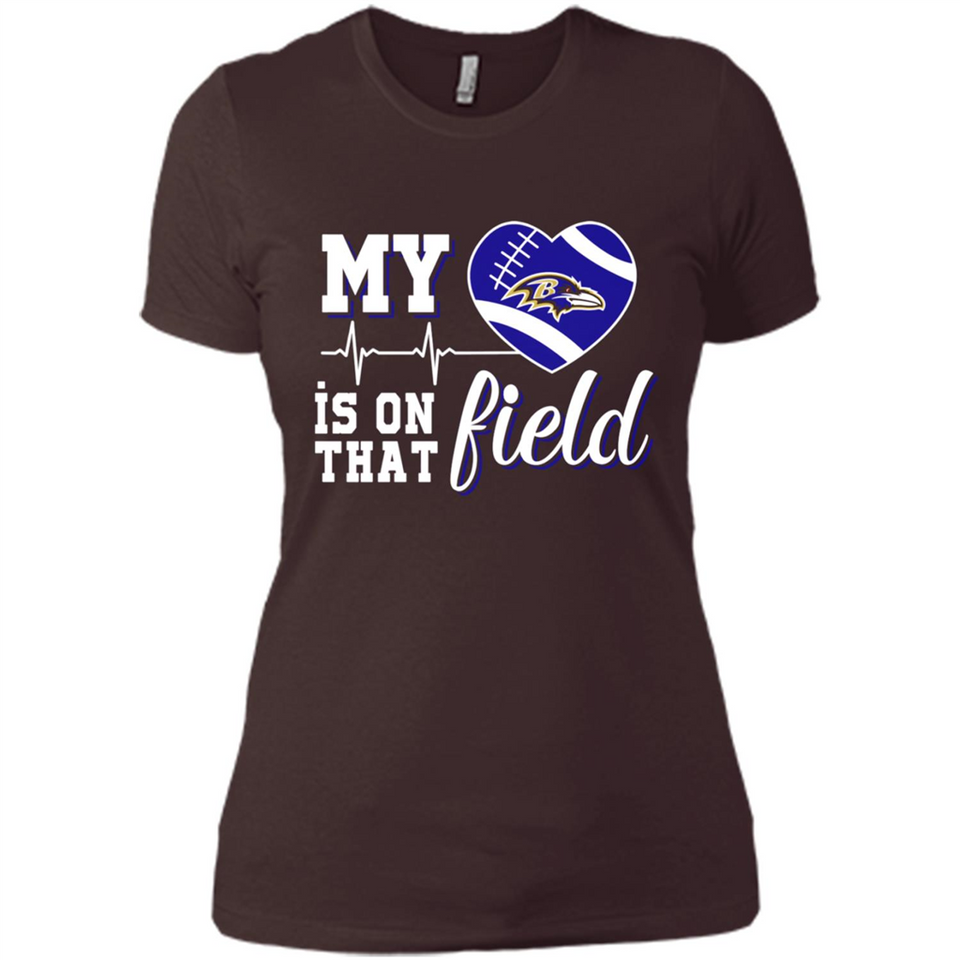 Baltimore Ravens Football My Heart is on that Field - Ladies' Boyfriend T-Shirt
