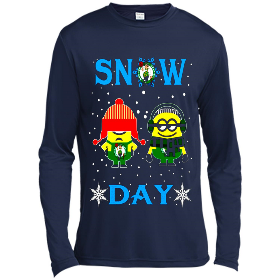 Snow Day Shirt For Boston Celtics Vs Minion Fans pingpong