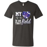 New York Giants Football My Heart is on that Field - Men's V-Neck
