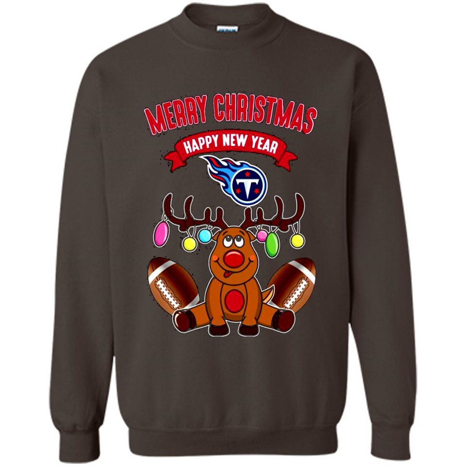 Tennessee Titans NFL Reindeer Funny Merry Christmas And Happy New Year