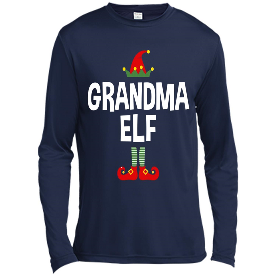 Grandma Elf Shirt -Family Matching Christmas Pajamas - Canvas Long Sleeve T-Shirt