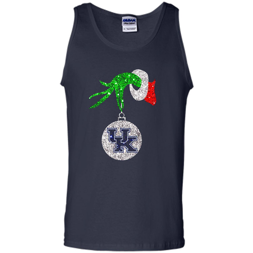 Amazing shirt Kentucky Wildcats Glitter Grinch Monogram Ornament Christmas Gift - Tank Top