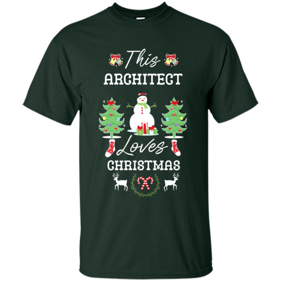 This Architect Loves Christmas Tree Shirt with Snowman