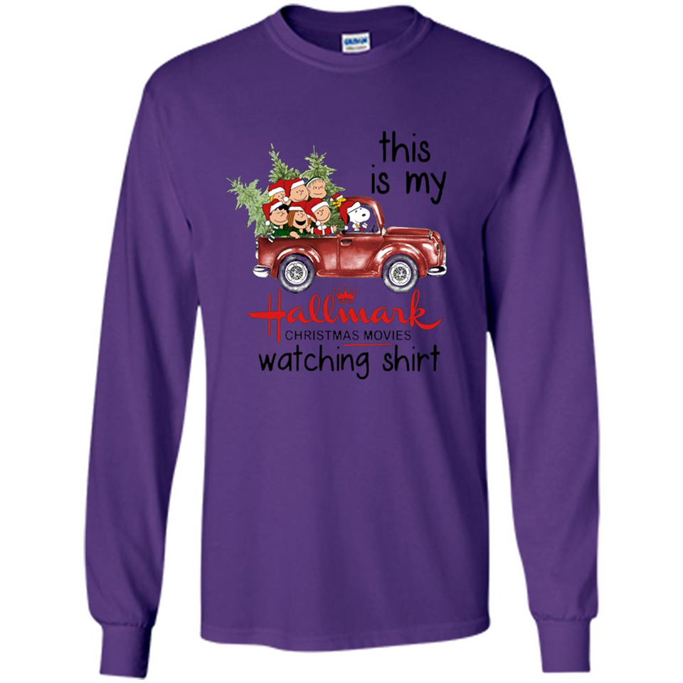 Snoopy This Is My Hallmark Christmas Movies Watching T-Shirt - Long Sleeve T-Shirt