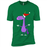 Funny Christmas Unicorn in Santa Hat - Premium Short Sleeve T-Shirt