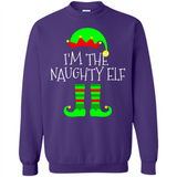 Matching Family Christmas Shirt Funny I'm The Naughty Elf Black mugs PINGPONG - Sweatshirt
