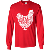 Chicken Christmas T Shirt Merry Chickmas Santa Claus Gifts - Long Sleeve T-Shirt