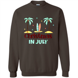 Christmas In July Shirt Surfing Palm Trees Surfboard - Sweatshirt