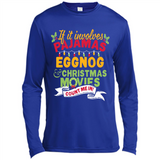 Pajamas, Eggnog and Christmas Movies Count Me In - Canvas Long Sleeve T-Shirt