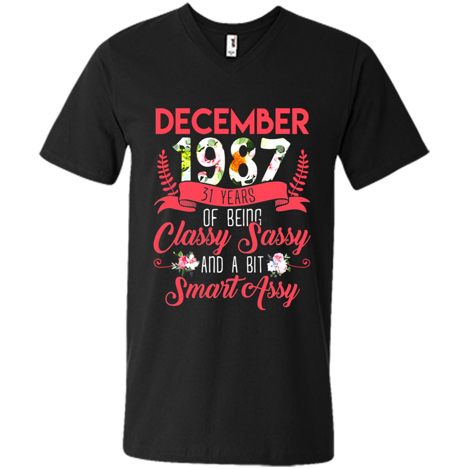 December 1987 31 Years Of Being Classy Sassy - Men's V-Neck