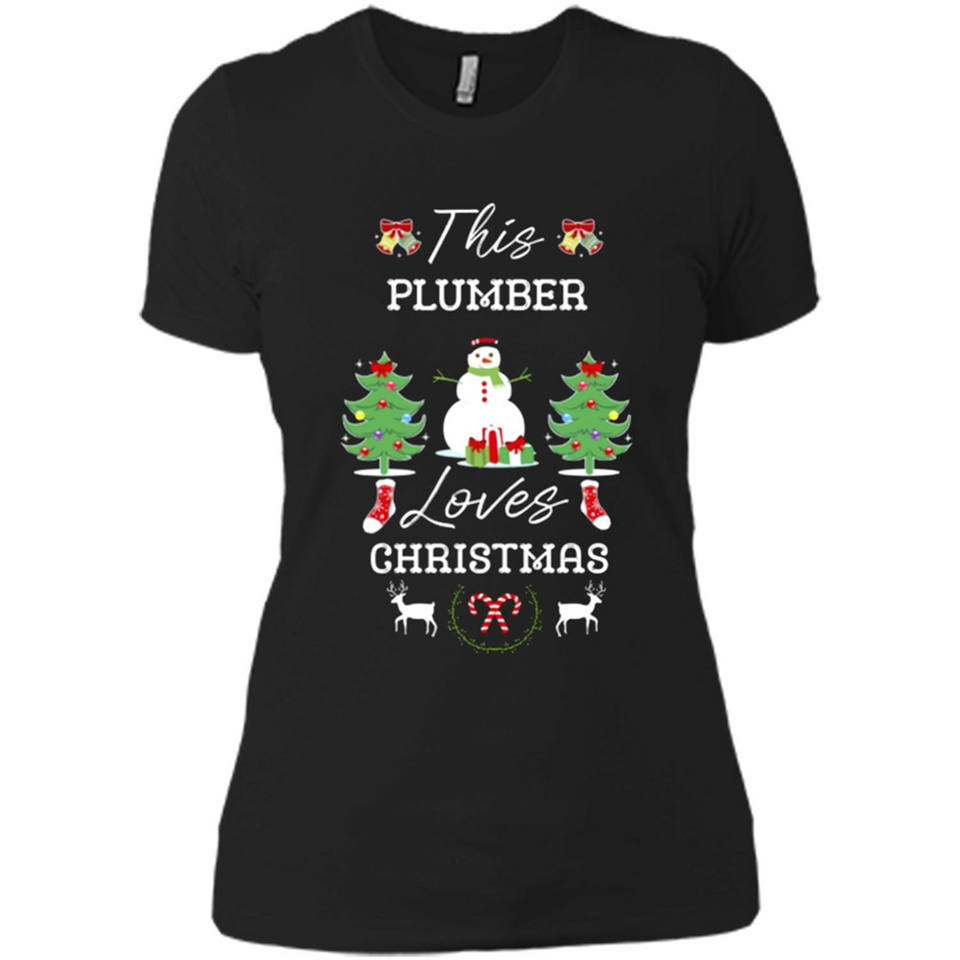 This Plumber Loves Christmas Tree Shirt with Snowman