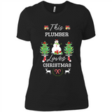 This Plumber Loves Christmas Tree Shirt with Snowman