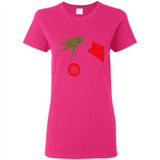 Funny Grinch Hand holding Firefighter ornament Christmas Sporty T-Shirt - Ladies Short-Sleeve