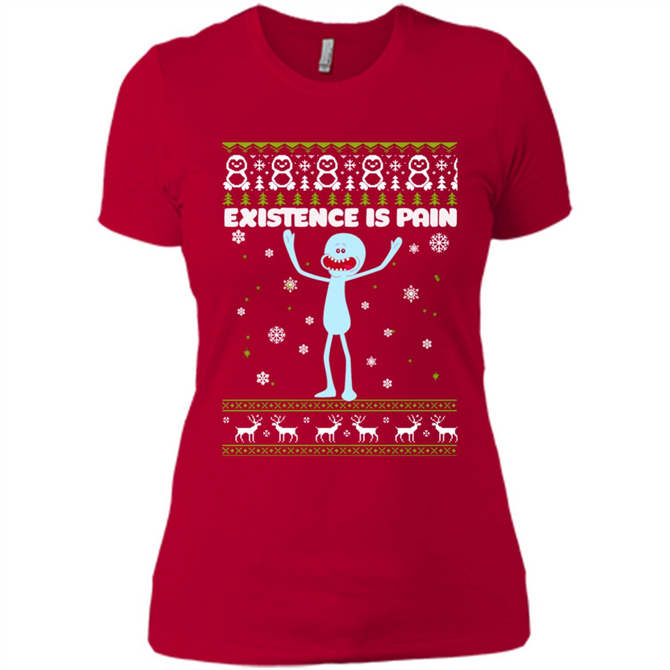 Mr Meeseeks Xistence Is Pain Ugly Christmas - Ladies' Boyfriend T-Shirt
