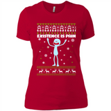 Mr Meeseeks Xistence Is Pain Ugly Christmas - Ladies' Boyfriend T-Shirt