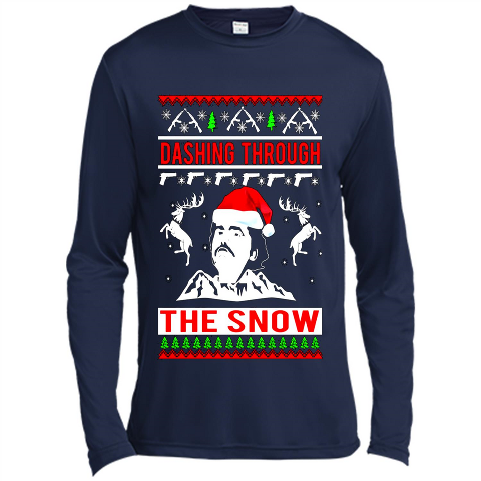 Narcos dashing through the snow Christmas sweatshirt PINGPONG