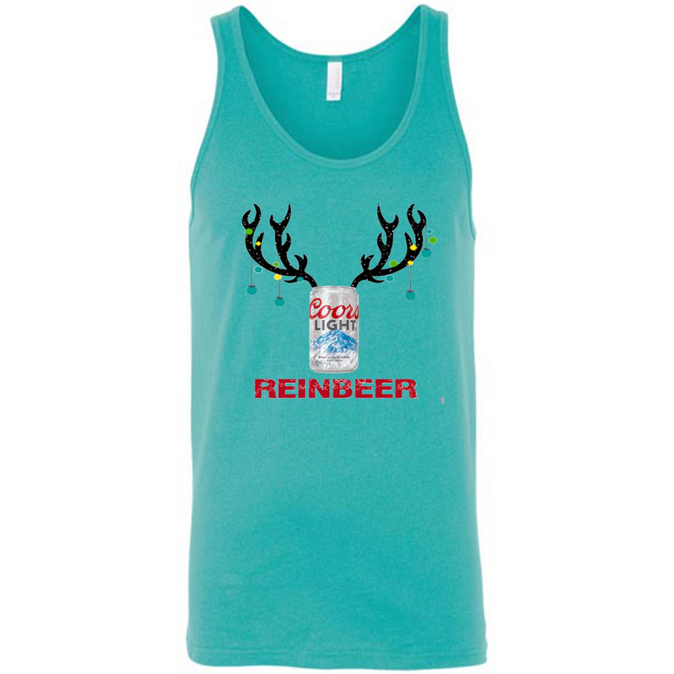 Coors Light Reinbeer Funny Beer Reindeer Christmas Sweatshirt - Canvas Unisex Tank
