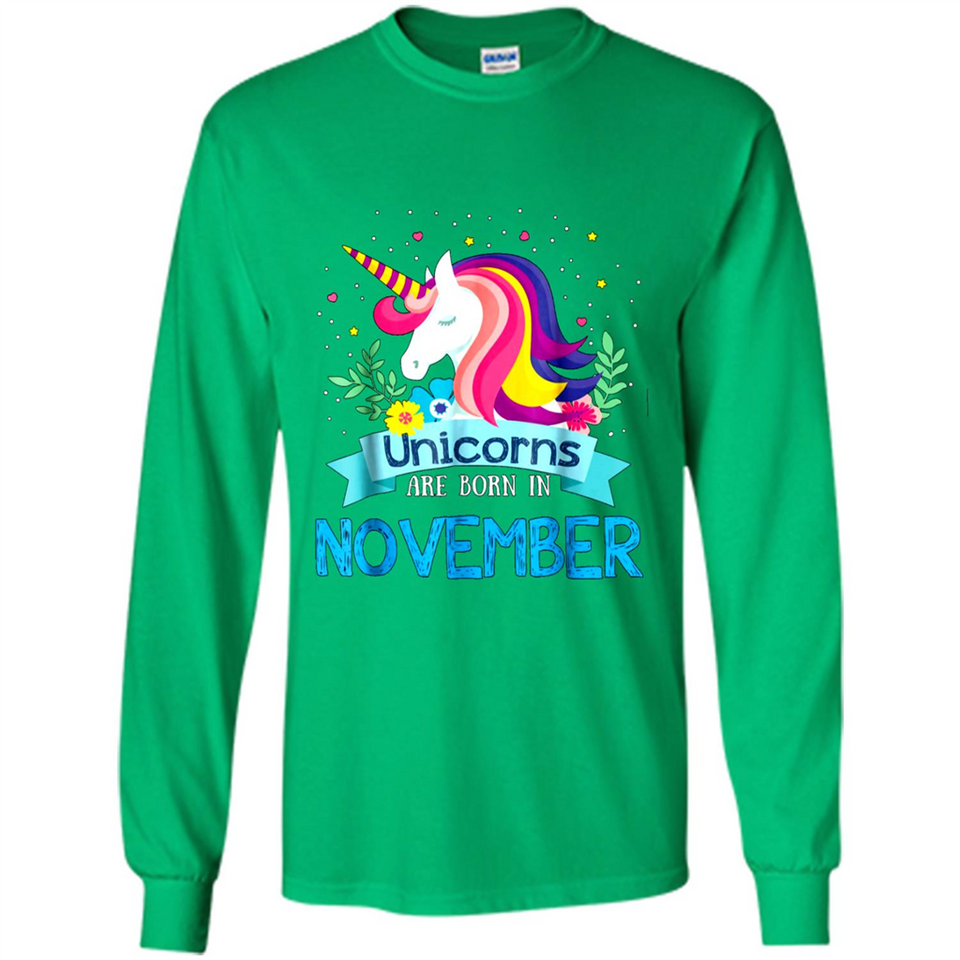 Unicorns are born in November Birthday Rainbow Gift Ladies Custom
